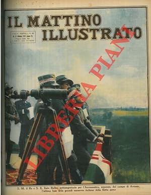S.M. il Re e S.E. Italo Balbo, sottosegretario per l'Aeronautica, seguono, dal campo di Aviano, l...