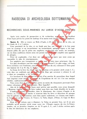 Recherches sous-marine au large d'Agde (1951-53) .