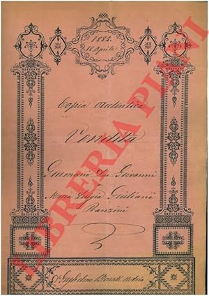 Seller image for Vendita di un pezzo di terreno detto Pero Tondo di Sotto posto nella Parrocchia di Santa Maria del Sesto a Imola for sale by Libreria Piani