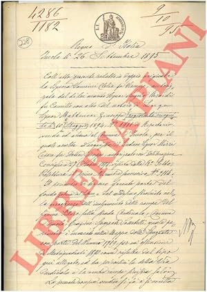 Seller image for Vendita del perimetro di terreno facente parte del fondo detto Golena del Sillaro, frazione Spazzate Sassatelli, Comune di Imola for sale by Libreria Piani