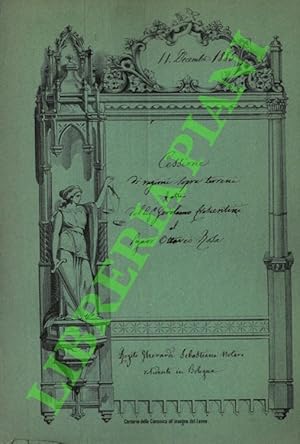 Seller image for Cessione di ragioni sopra terreni posti nel Comune di Pianoro for sale by Libreria Piani