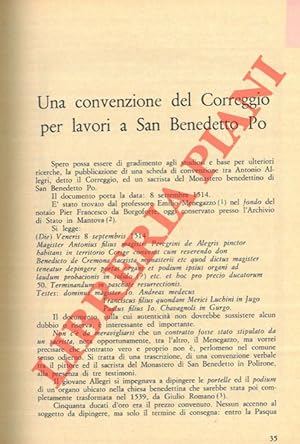 Una convenzione del Correggio per lavori a San Benedetto Po.