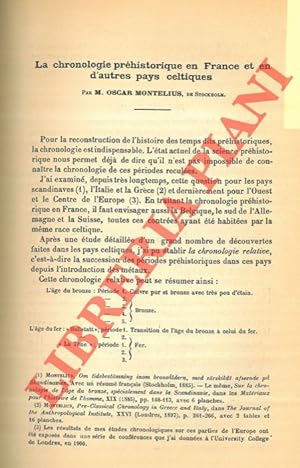 Bild des Verkufers fr La chronologie prhistorique en France et en d'autres pays celtiques. zum Verkauf von Libreria Piani