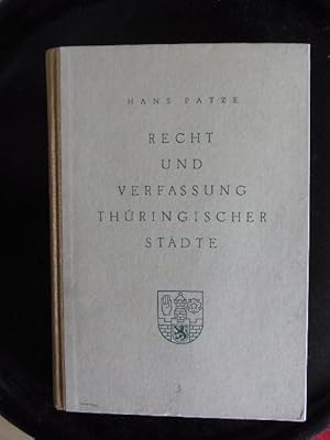 Bild des Verkufers fr Recht und Verfassung thringischer Stdte. zum Verkauf von Antiquariat Seidel & Richter