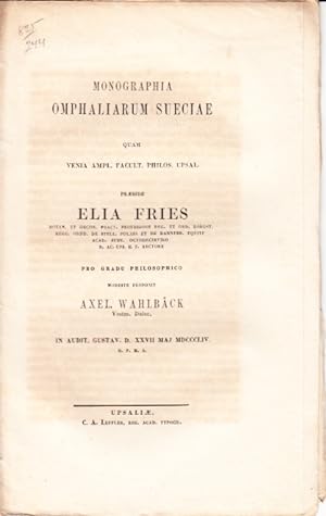 Bild des Verkufers fr Monographia omphaliarum Sueciae. Diss. zum Verkauf von Centralantikvariatet