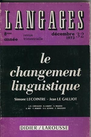Seller image for Langages numero 32: Le changement linguistique for sale by El Boletin