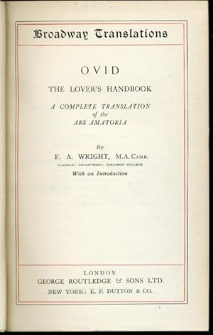 Ovid : The Lover's Handbook : A Complete Translation of the Ars Amatoria