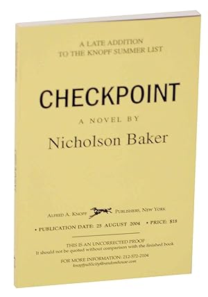 Immagine del venditore per Checkpoint (Uncorrected Proof) venduto da Jeff Hirsch Books, ABAA