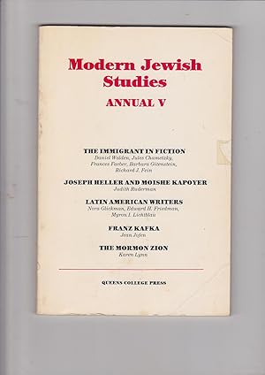 Seller image for Modern Jewish Studies Annual V, Fall 1984 for sale by Meir Turner