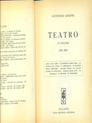 Bild des Verkufers fr teatro 1955-1965. zum Verkauf von Librodifaccia