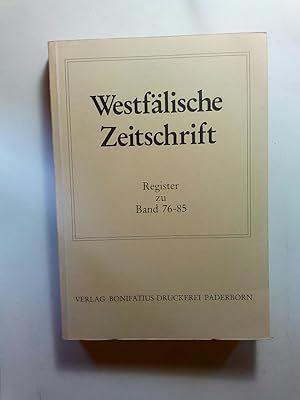 Bild des Verkufers fr Westflische Zeitschrift Register zu Band 76- 85 zum Verkauf von ANTIQUARIAT Franke BRUDDENBOOKS