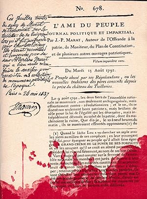 La persécution et l'assassinat de Jean-Paul Marat représentés par le Groupe théâtral de l'hospice...