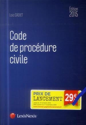 Image du vendeur pour code de procdure civile (dition 2015) mis en vente par Chapitre.com : livres et presse ancienne