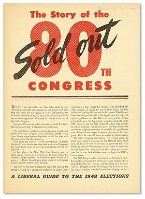 The Story of the Sold Out 80th Congress [drop title]