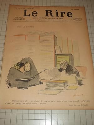 Seller image for 1897 Le Rire Journal Humoristique Magazine: Chez Le Notaire - Nos Peintres par Jules Depaquit - French Satire - Belle Epoque Era for sale by rareviewbooks