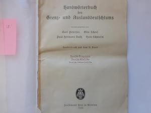 - Handwörterbuch des Grenz- und Auslanddeutschtums. Sonderdruck aus dem II. Band - Deutsch-Neugui...