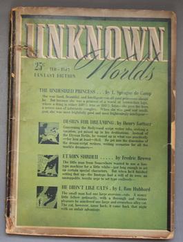 Immagine del venditore per UNKNOWN WORLDS (Bedsheet PULP; Street & Smith Pub); February/1942; Volume-5 #5; He Didn't Like Cats by L. RON HUBBARD; - Pulp Digest Magazine; venduto da Comic World