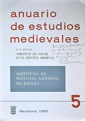 Anuario De Estudios Medievales 5: Adjectivos De Color En El Español Medieval