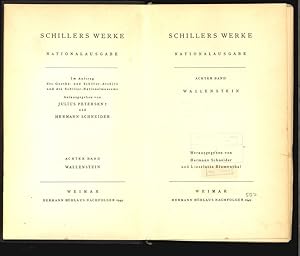 Bild des Verkufers fr Schillers Werke, Nationalausgabe, Band 8. Wallenstein. zum Verkauf von Antiquariat Bookfarm