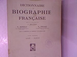 Bild des Verkufers fr Dictionnaire de biographie franaise. Tome premier: Aage - Alicot. zum Verkauf von Antiquariat Bookfarm