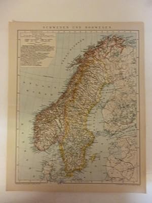 Orig. Stahlstich Skandinavien- Schweden und Norwegen Maßstab 1: 7.000.000