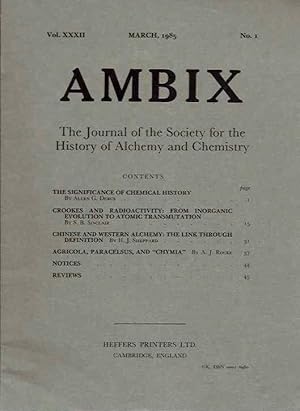 Bild des Verkufers fr AMBIX, VOL. XXXII: The Journal of the Society for the Study of Alchemy and Early Chemistry zum Verkauf von By The Way Books