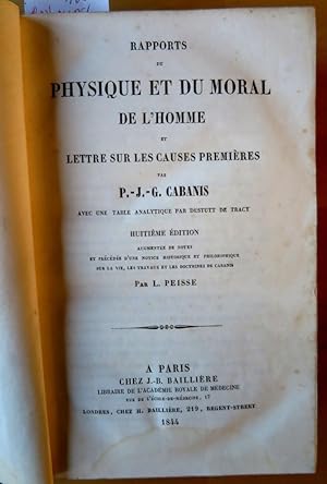 Rapports du physique et du moral de l'homme et Lettre sur les causes premières