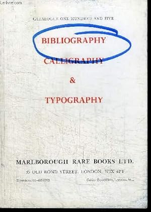 Bild des Verkufers fr CATALOGUE DE VENTE AUX ENCHERES : BIBLIOGRAPHY CALLIGRAPHY & TYPOGRAPHY zum Verkauf von Le-Livre