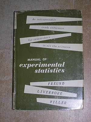 Bild des Verkufers fr Manual Of Experimental Statistics zum Verkauf von Neo Books