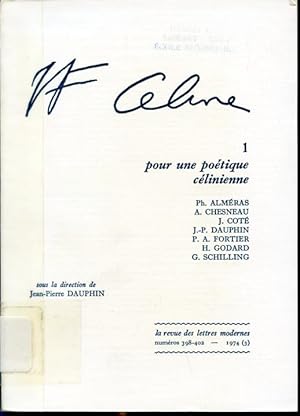 Bild des Verkufers fr La revue des lettres modernes 398-402 - 1974 - L. F. Cline 1 pour une potique clinienne zum Verkauf von Librairie Le Nord