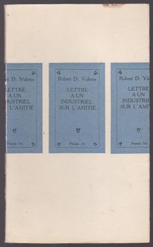 Seller image for Lettre  Un Industriel Sur l'amiti Prcde De Rponse  Nos Matres Successifs. Avec Un Envoi De l'auteur. for sale by Librairie du Bacchanal