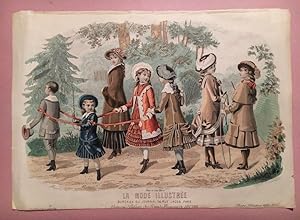 Kindermode um 1880. Costume d`Enfants des Grands Magasins du Louvre.