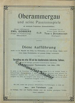 Oberammergau und seine Passionsspiele als elektrische Projektionen (Kollossallichtbilder).