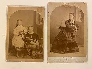 Pair of original albumen print cabinet photographs, mounted, 4 1/4 inches x 6 1/2 inches