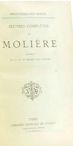 Image du vendeur pour Oeuvres Compltes de Molire / Prcdes de la Vie de Molire par Valtaire / Tome Second (tome second) mis en vente par crealivres