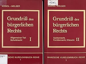 Immagine del venditore per Grundriss des brgerlichen Rechts. Band I und Band II Allgemeiner Teil Schuldrecht Band I - Sachenrecht, Familienrecht, Erbrecht. Band II. venduto da Augusta-Antiquariat GbR