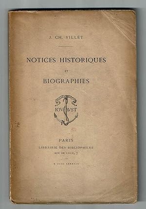 Notices historiques et Biographies
