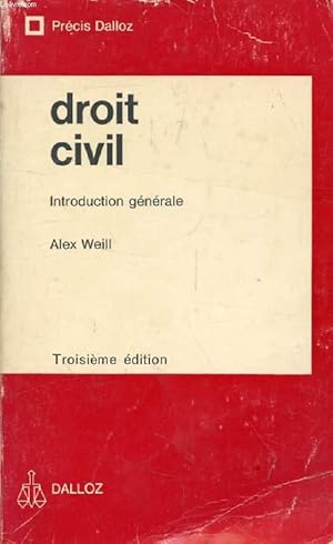 Bild des Verkufers fr DROIT CIVIL, INTRODUCTION GENERALE zum Verkauf von Le-Livre