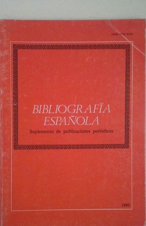 Imagen del vendedor de BIBLIOGRAFA ESPAOLA - SUPLEMENTO DE PUBLICACIONES PERIDICAS 1980 a la venta por CENTRAL LIBRERA REAL FERROL