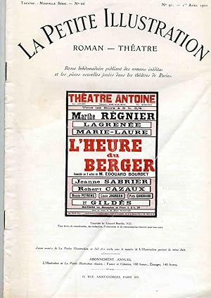 L'HEURE DU BERGER. Comédie en 3 actes.