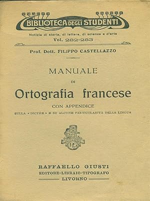 Seller image for Manuale di ortografia francese for sale by Librodifaccia