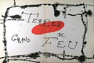 GRAND TERRES DE FEU . Original double page colour lithograph by Joan Miro from