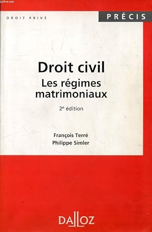 Bild des Verkufers fr DROIT CIVIL, LES REGIMES MATRIMONIAUX zum Verkauf von Le-Livre