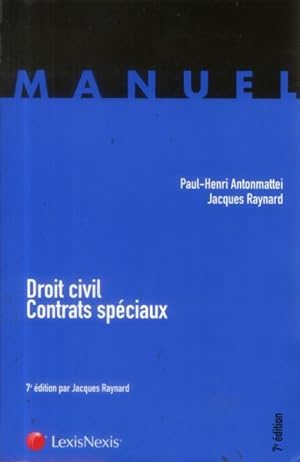 Seller image for droit civil, contrats spciaux ; manuel for sale by Chapitre.com : livres et presse ancienne