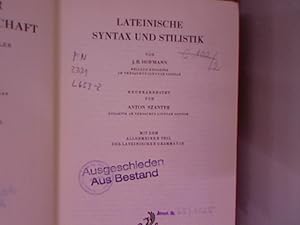 Lateinische Syntax und Stilistik. Mit dem allgemeinen Teil der lateinischen Grammatik. Handbuch d...