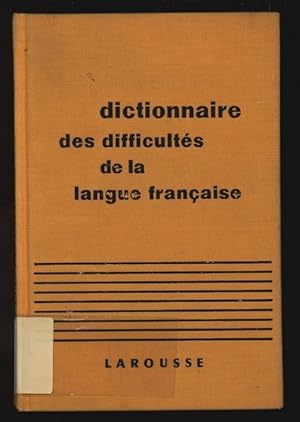 Seller image for Dictionnaire des difficultes de la langue franaise. for sale by Antiquariat Bookfarm