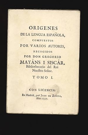 Seller image for Origenes de la lengua espanola. Tomo I. for sale by Antiquariat Bookfarm