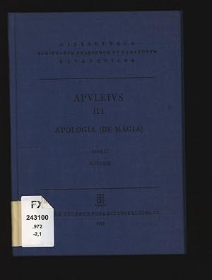 Imagen del vendedor de Apulei Platonici Madavrensis, Opera quae supersunt, Vol. II, Fasc. 1: Pro se de magia liber (Apologia). Bibliotheca scriptorum Graecorum et Romanorum Teubneriana. a la venta por Antiquariat Bookfarm