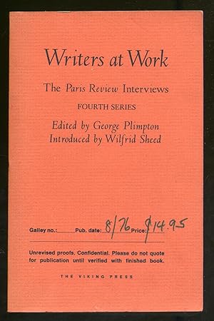 Seller image for Writers at Work: The Paris Review Interviews: Fourth Series for sale by Between the Covers-Rare Books, Inc. ABAA