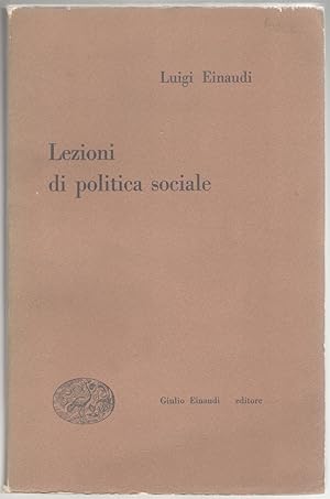 Image du vendeur pour Lezioni di politica sociale. mis en vente par Libreria antiquaria Dedalo M. Bosio